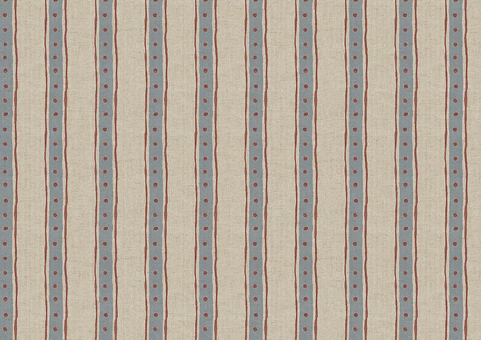 Emily Bond Block Printed Stripe, Blue & Red - Twist&Fit Roman Blind - Image 8